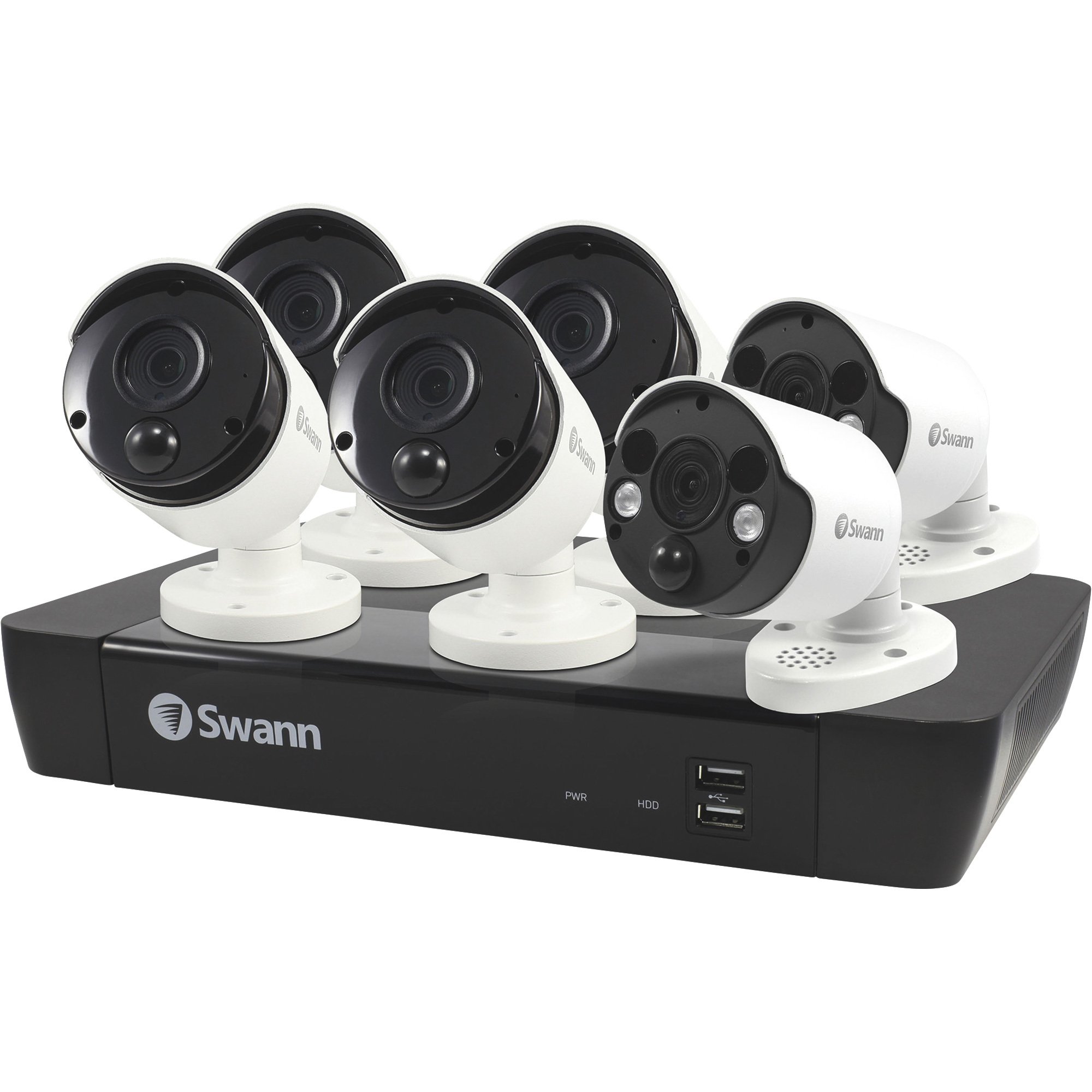 Swann Communications 4K Ultra HD NVR Security System with 2 TB Hard Drive — 8 Channels, 6 Cameras, Model# SWNVK-885804B2FB-US